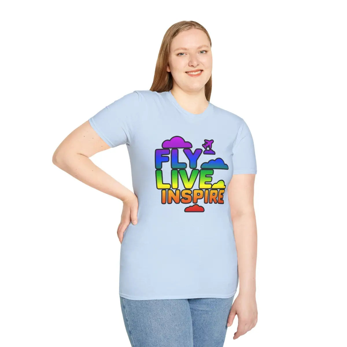 Fly Live Inspire - Plane and Clouds - T-Shirt - Pilot gifts - WWII warbird t-shirt
