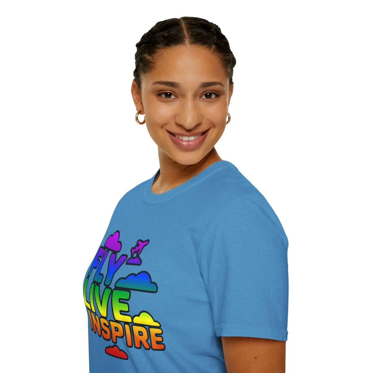 Fly Live Inspire - Plane and Clouds - T-Shirt - Pilot gifts - WWII warbird t-shirt