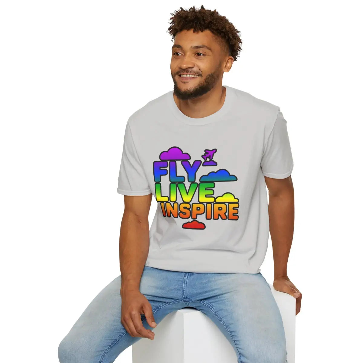 Fly Live Inspire - Plane and Clouds - T-Shirt - Pilot gifts - WWII warbird t-shirt