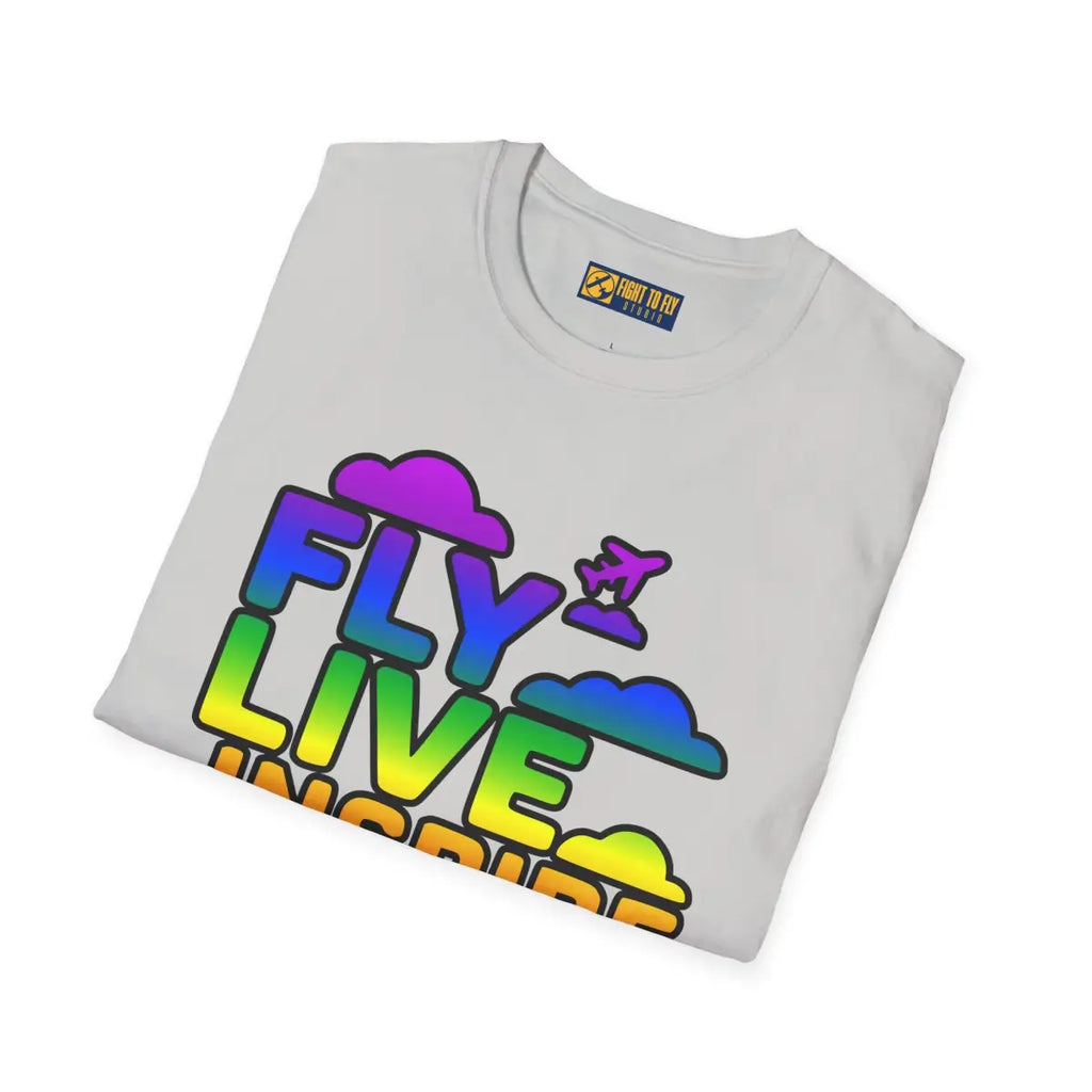 Fly Live Inspire - Plane and Clouds - T-Shirt - Pilot gifts - WWII warbird t-shirt