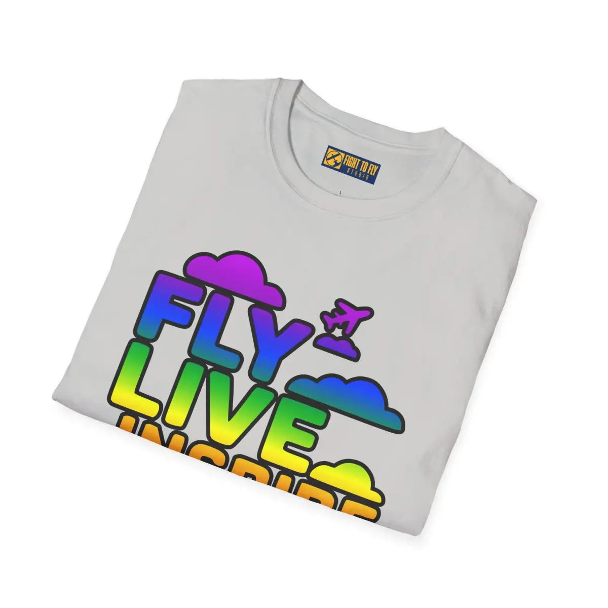 Fly Live Inspire - Plane and Clouds - T-Shirt - Pilot gifts - WWII warbird t-shirt