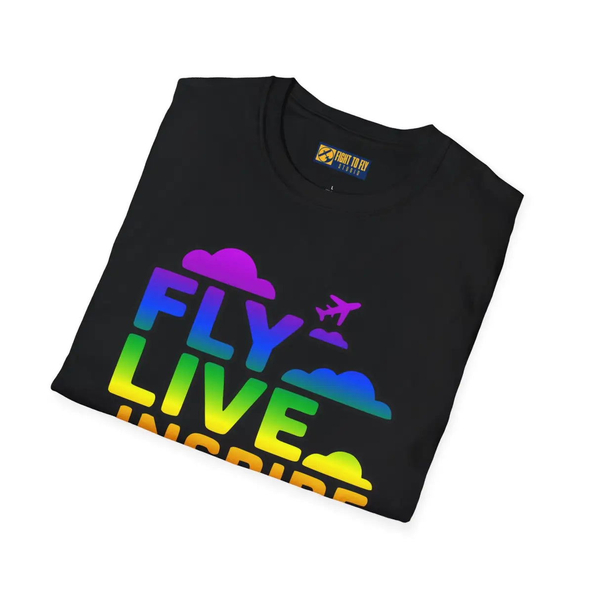 Fly Live Inspire - Plane and Clouds - T-Shirt - Pilot gifts - WWII warbird t-shirt