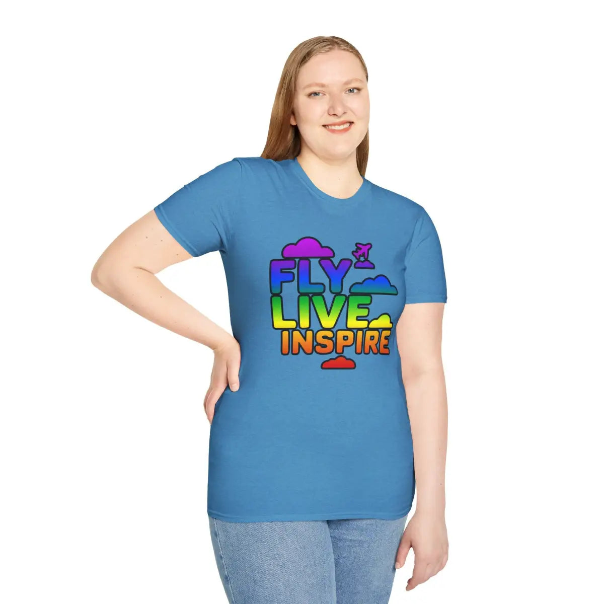 Fly Live Inspire - Plane and Clouds - T-Shirt - Pilot gifts - WWII warbird t-shirt