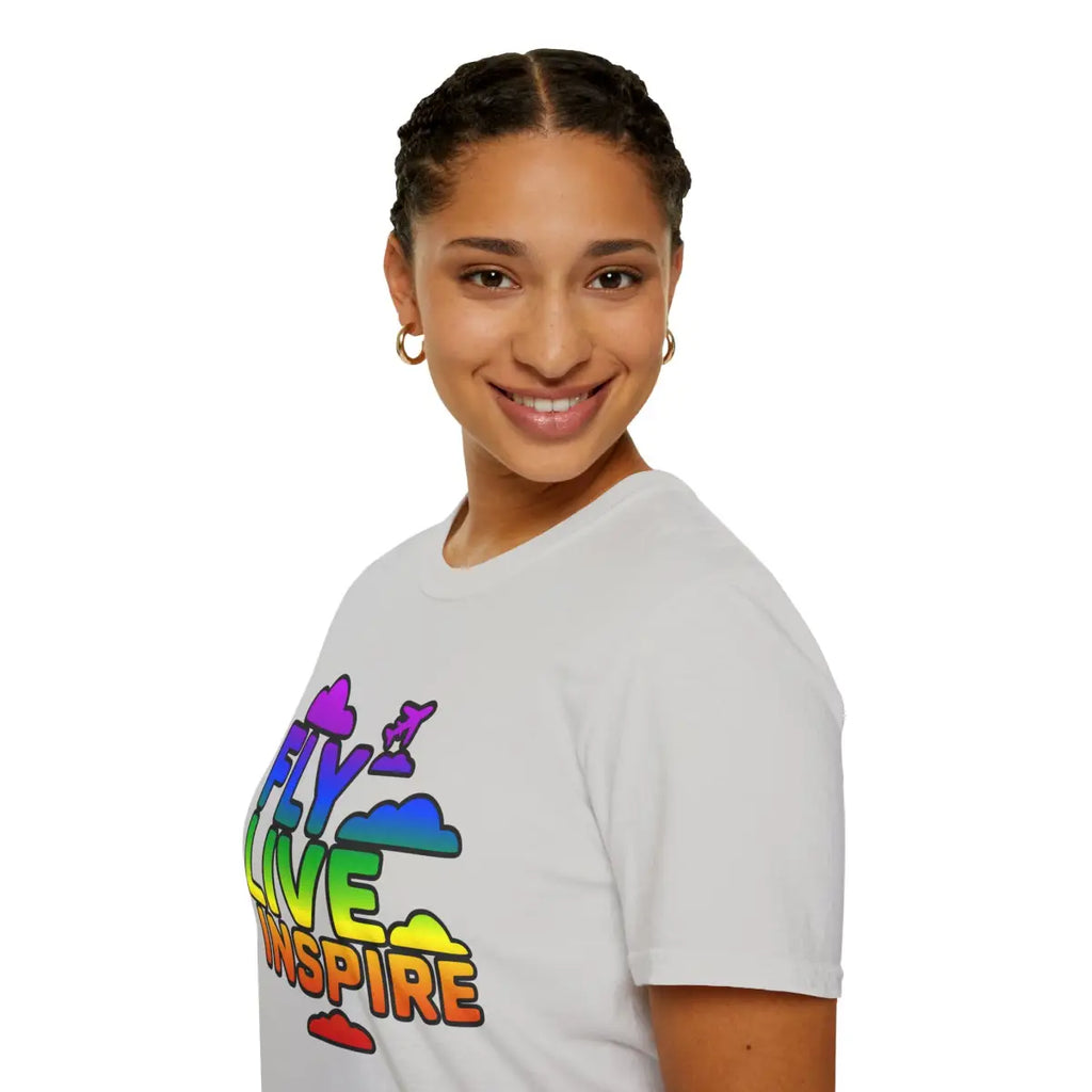 Fly Live Inspire - Plane and Clouds - T-Shirt - Pilot gifts - WWII warbird t-shirt