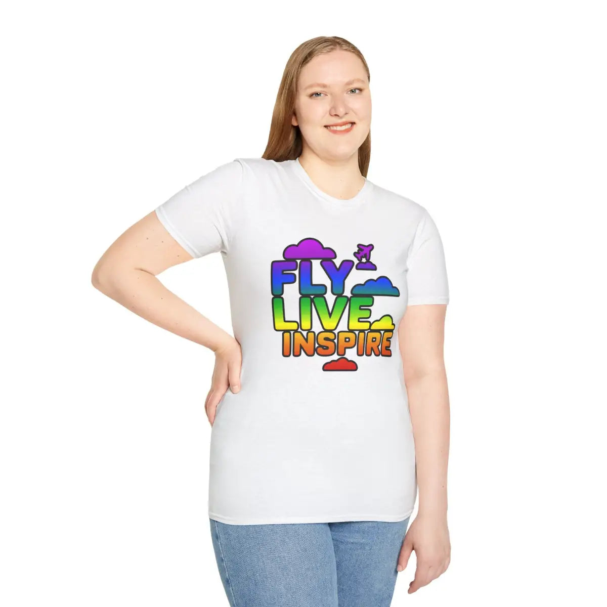 Fly Live Inspire - Plane and Clouds - T-Shirt - Pilot gifts - WWII warbird t-shirt