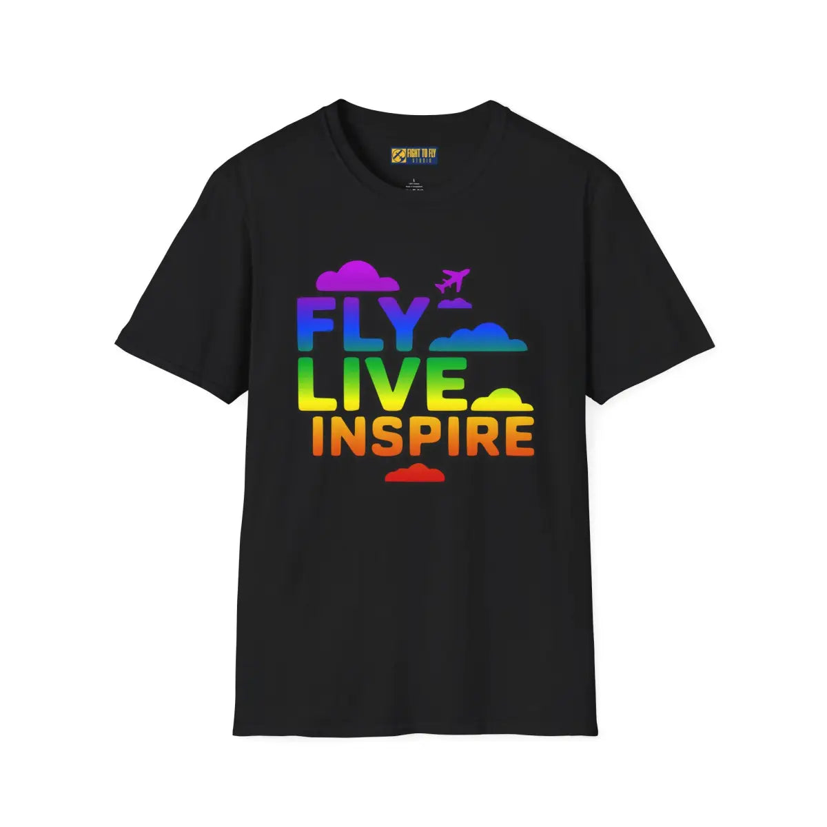 Fly Live Inspire - Plane and Clouds - T-Shirt - Pilot gifts - WWII warbird t-shirt