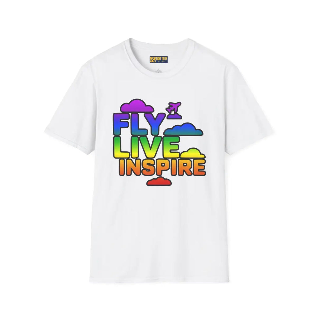 Fly Live Inspire - Plane and Clouds - T-Shirt - Pilot gifts - WWII warbird t-shirt