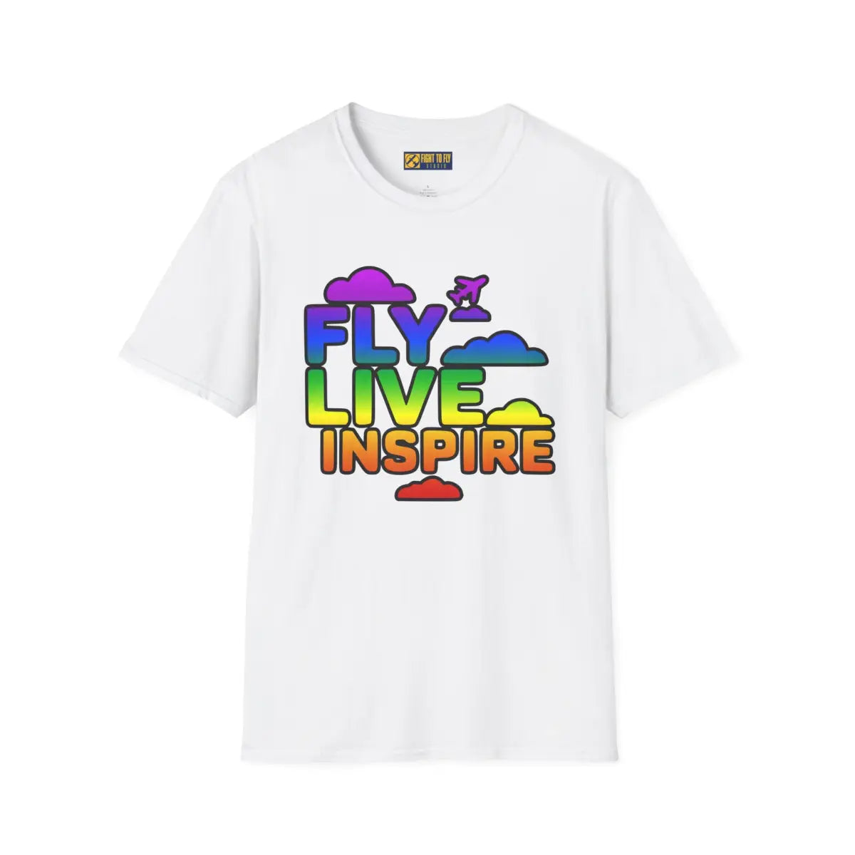 Fly Live Inspire - Plane and Clouds - T-Shirt - Pilot gifts - WWII warbird t-shirt