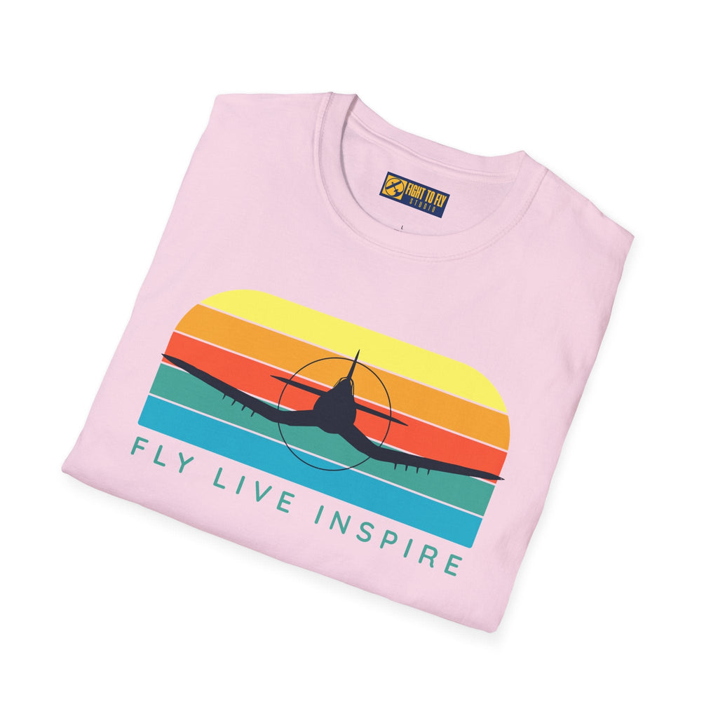 Fly Live Inspire Unisex Softstyle T-Shirt – Perfect for Travel Lovers - Gifts pilots - Aviation apparel