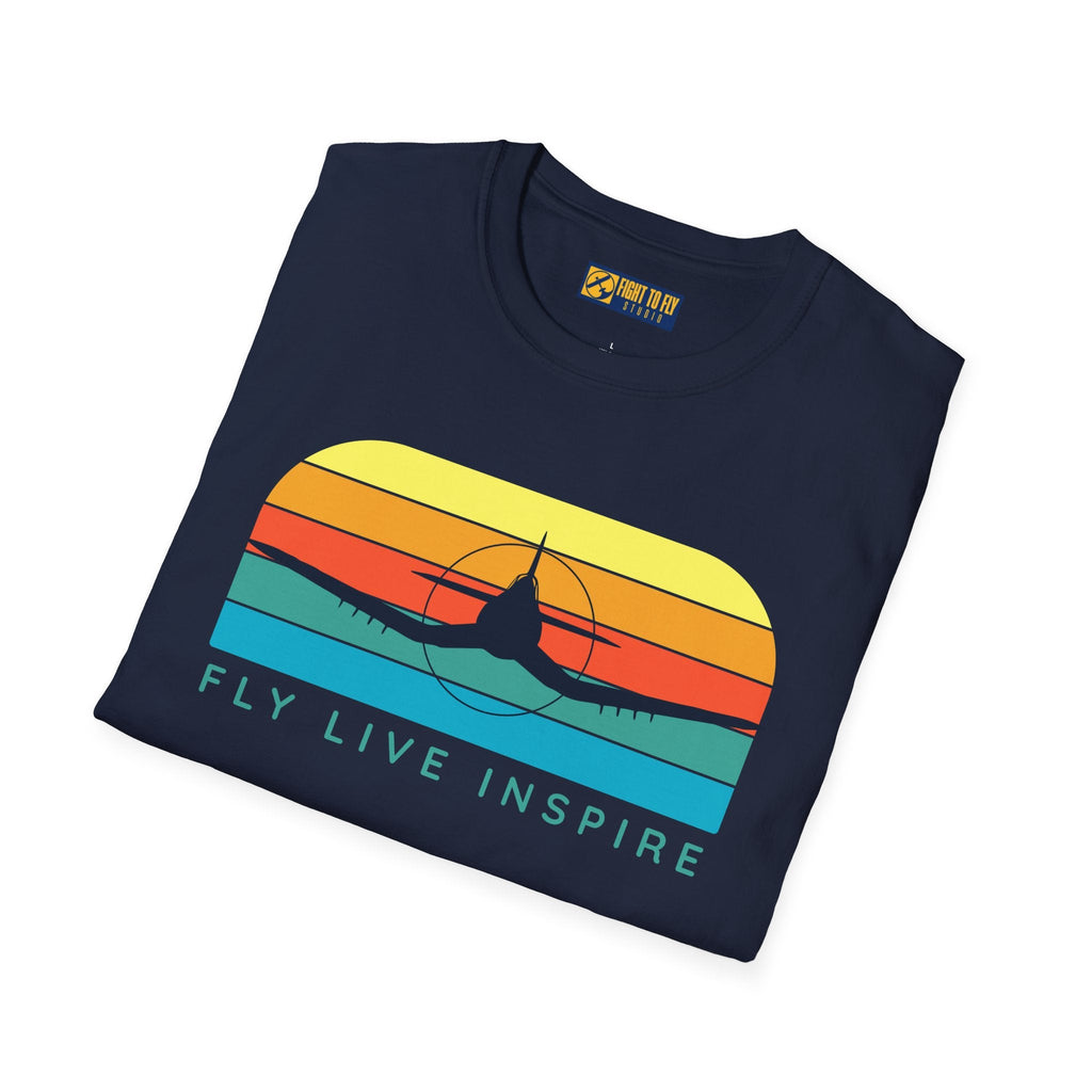 Fly Live Inspire Unisex Softstyle T-Shirt – Perfect for Travel Lovers - Gifts pilots - Aviation apparel