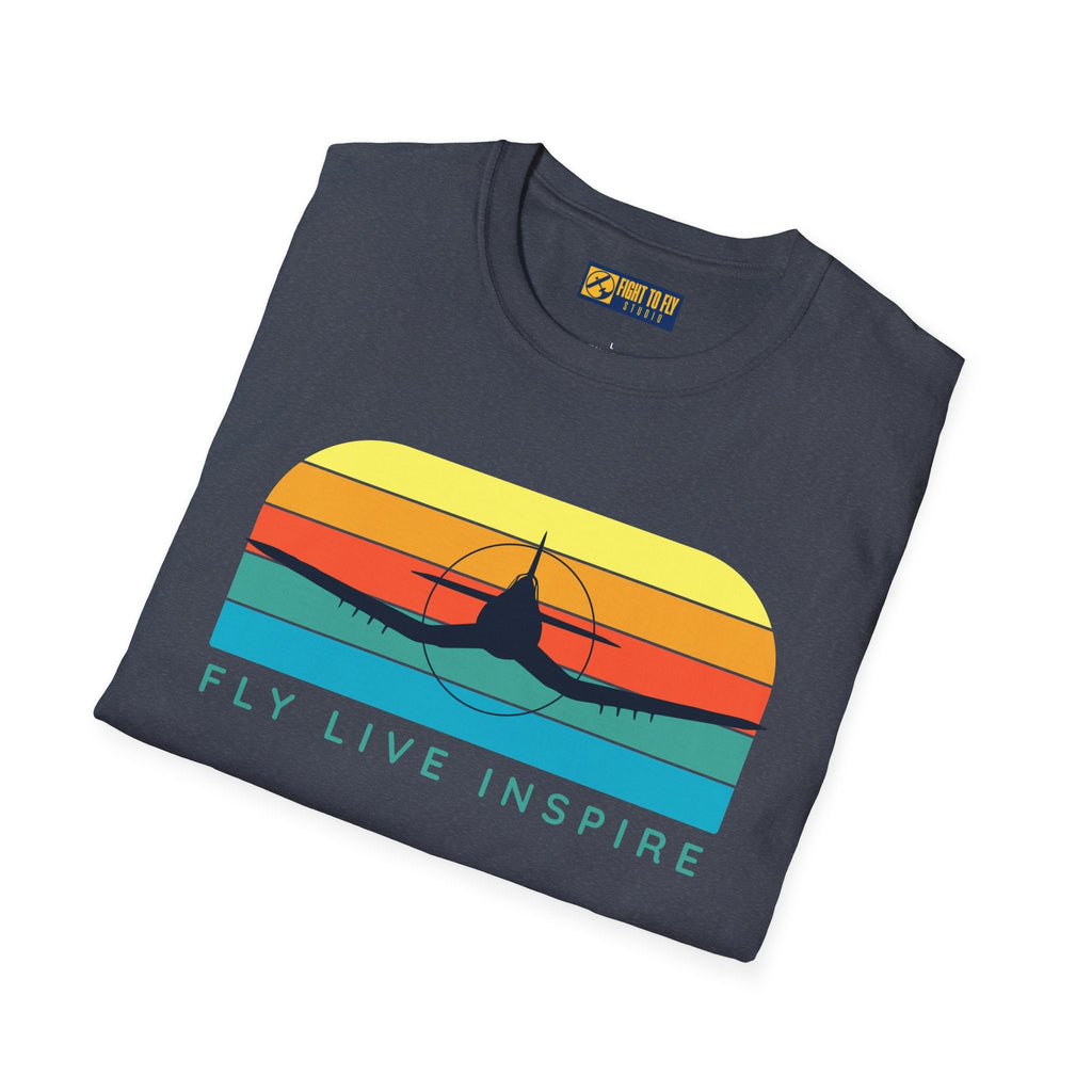 Fly Live Inspire Unisex Softstyle T-Shirt – Perfect for Travel Lovers - Gifts pilots - Aviation apparel