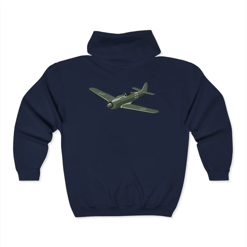 Focke-Wulf 190 Full Zip Hoodie - Pilot gifts - WWII warbird t-shirt