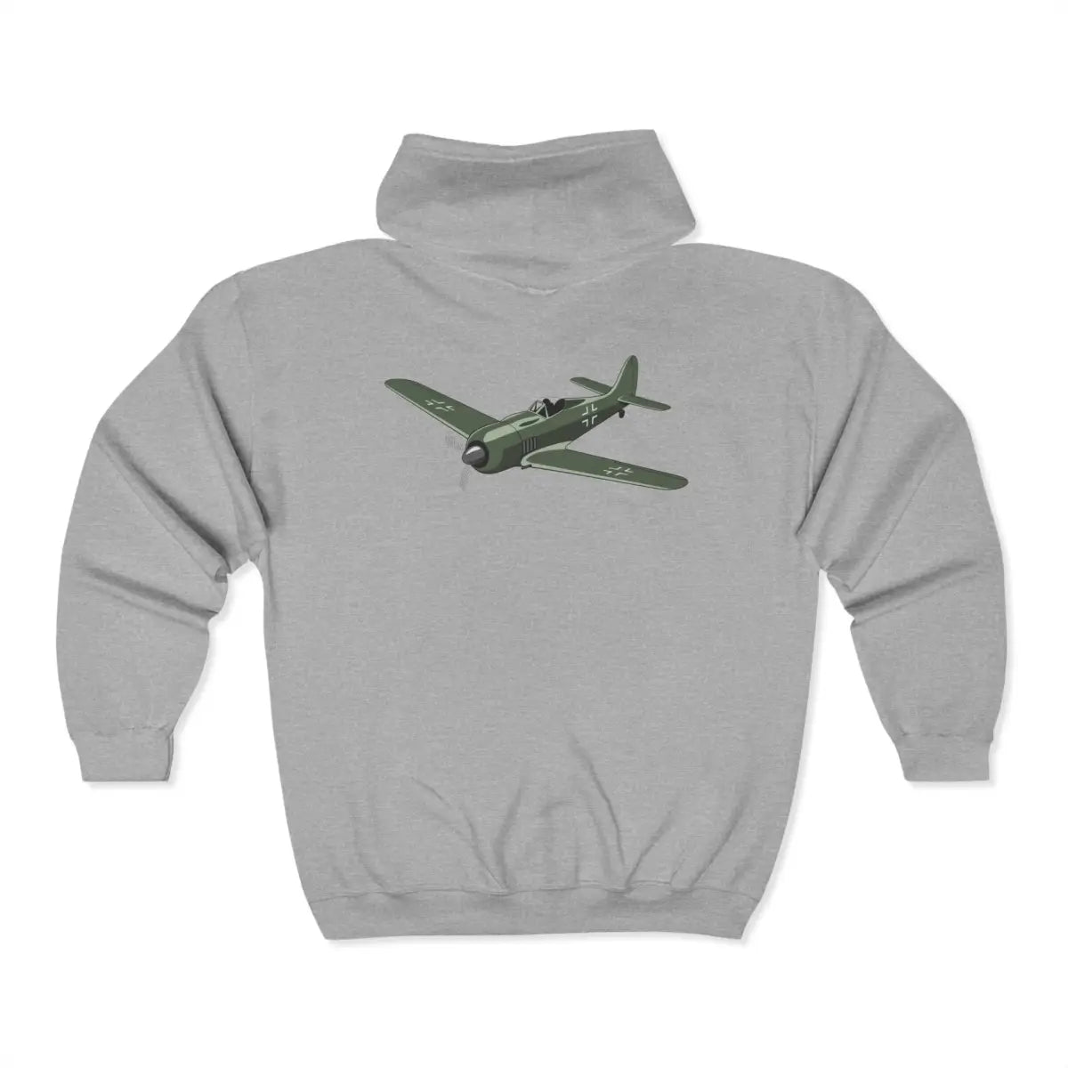 Focke-Wulf 190 Full Zip Hoodie - Gifts for pilots - Aviation apparel
