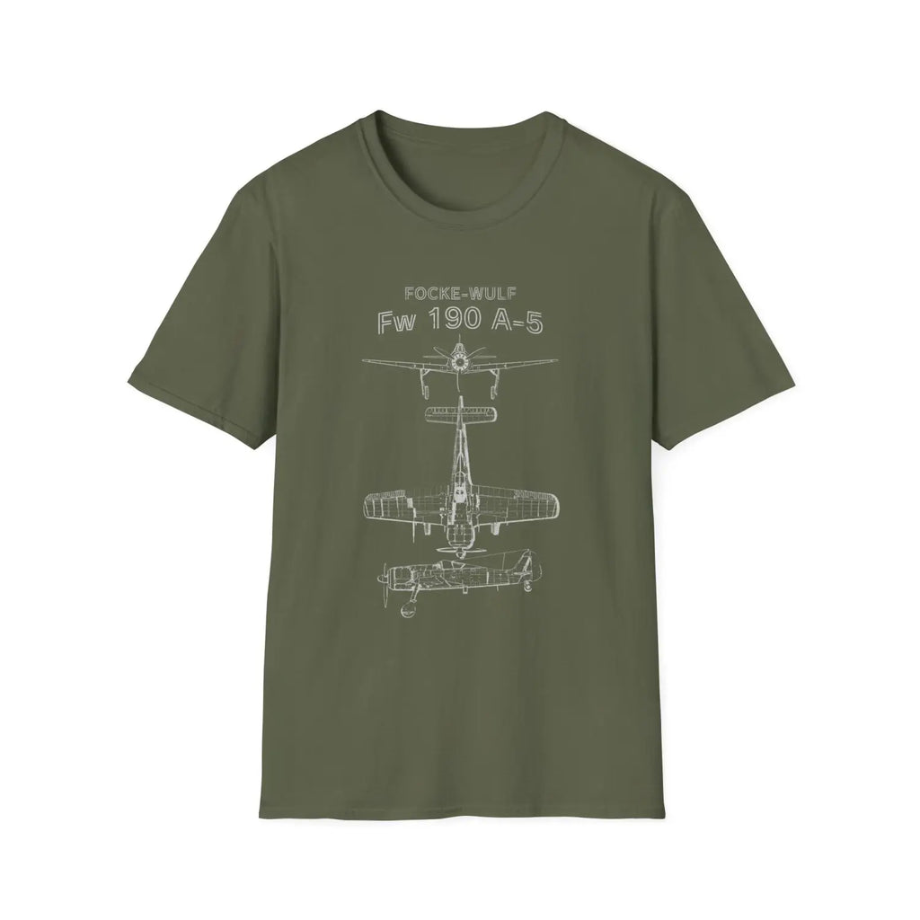 Focke-Wulf Fw 190 A-5 — T-shirt - T-Shirt - Pilot gifts - WWII warbird t-shirt