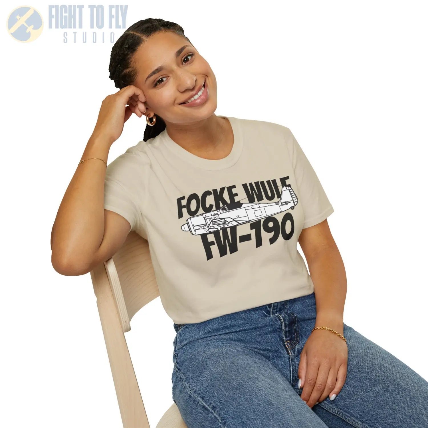 Focke-Wulf Fw 190A Side Profile T-Shirt - Pilot gifts - WWII warbird t-shirt