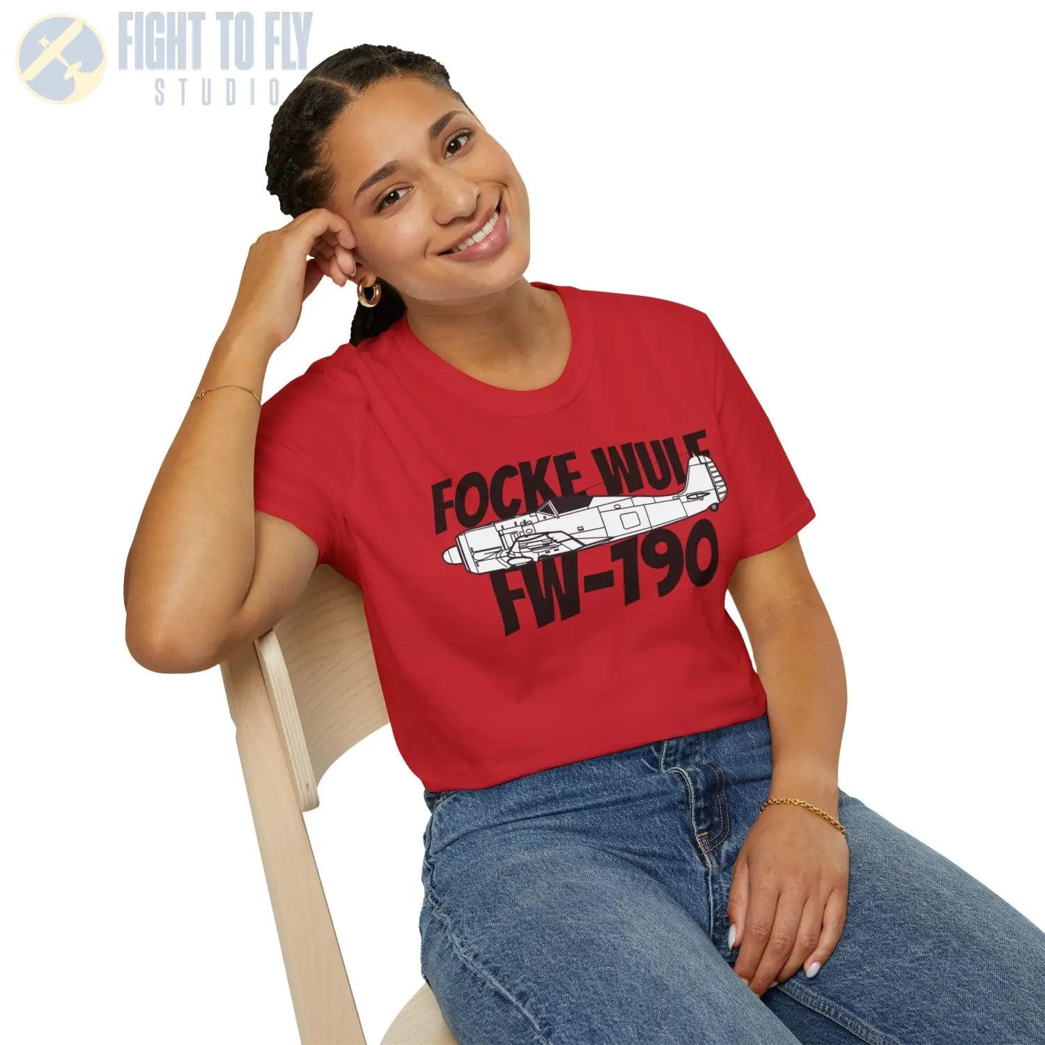 Focke-Wulf Fw 190A Side Profile T-Shirt - Pilot gifts - WWII warbird t-shirt