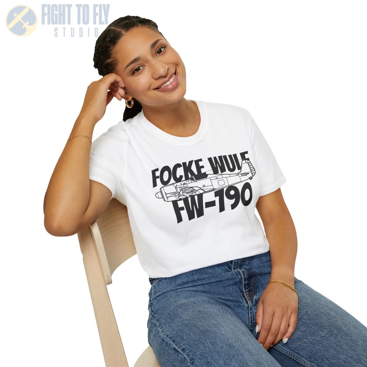 Focke-Wulf Fw 190A Side Profile T-Shirt - Pilot gifts - WWII warbird t-shirt