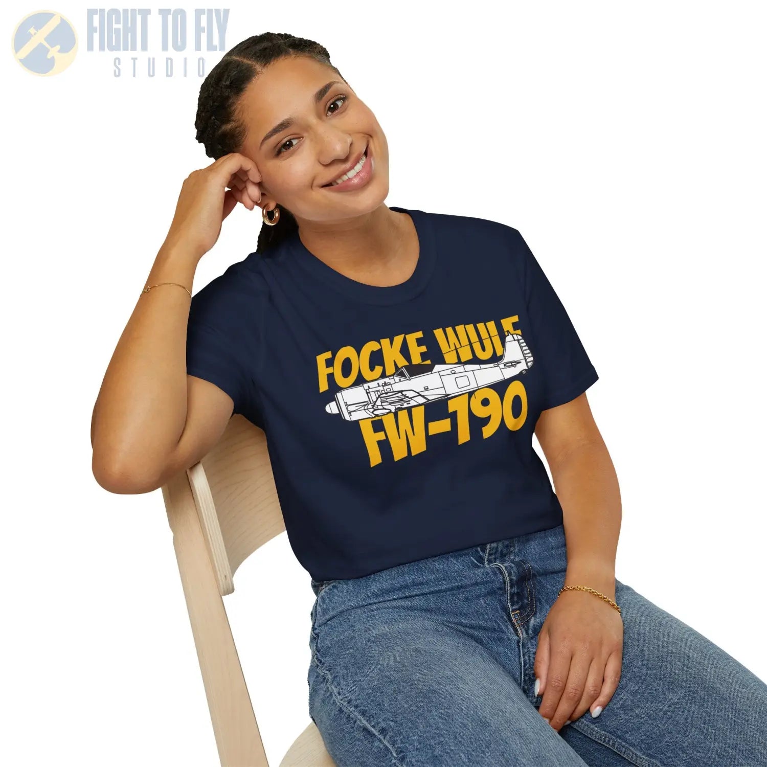 Focke-Wulf Fw 190A Side Profile T-Shirt - Pilot gifts - WWII warbird t-shirt