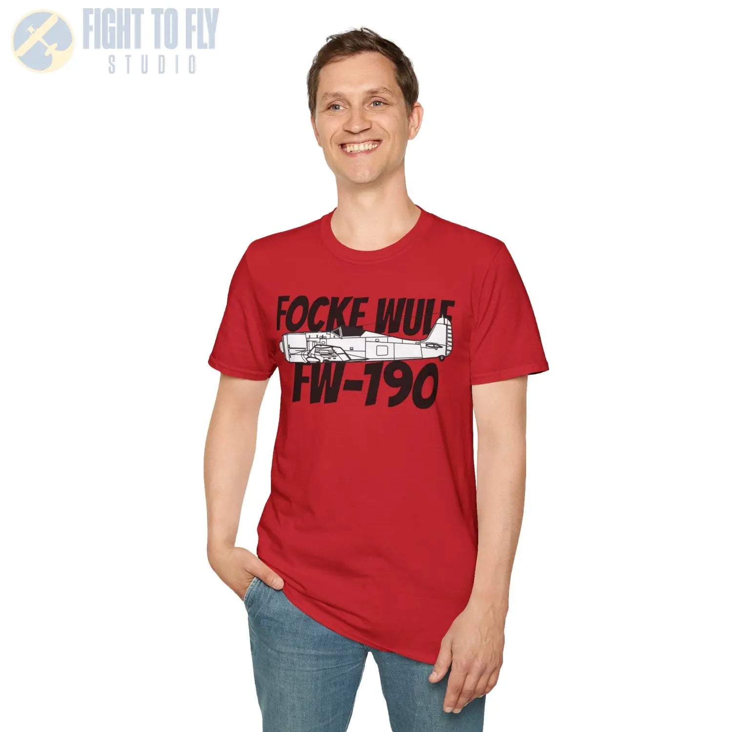 Focke-Wulf Fw 190A Side Profile T-Shirt - Pilot gifts - WWII warbird t-shirt