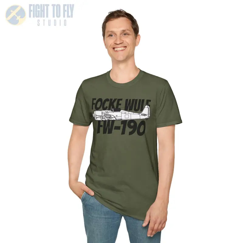 Focke Wulf Fw 190A Side Profile T Shirt – WWII Luftwaffe Fighter Tee Pilot gifts warbird t shirt