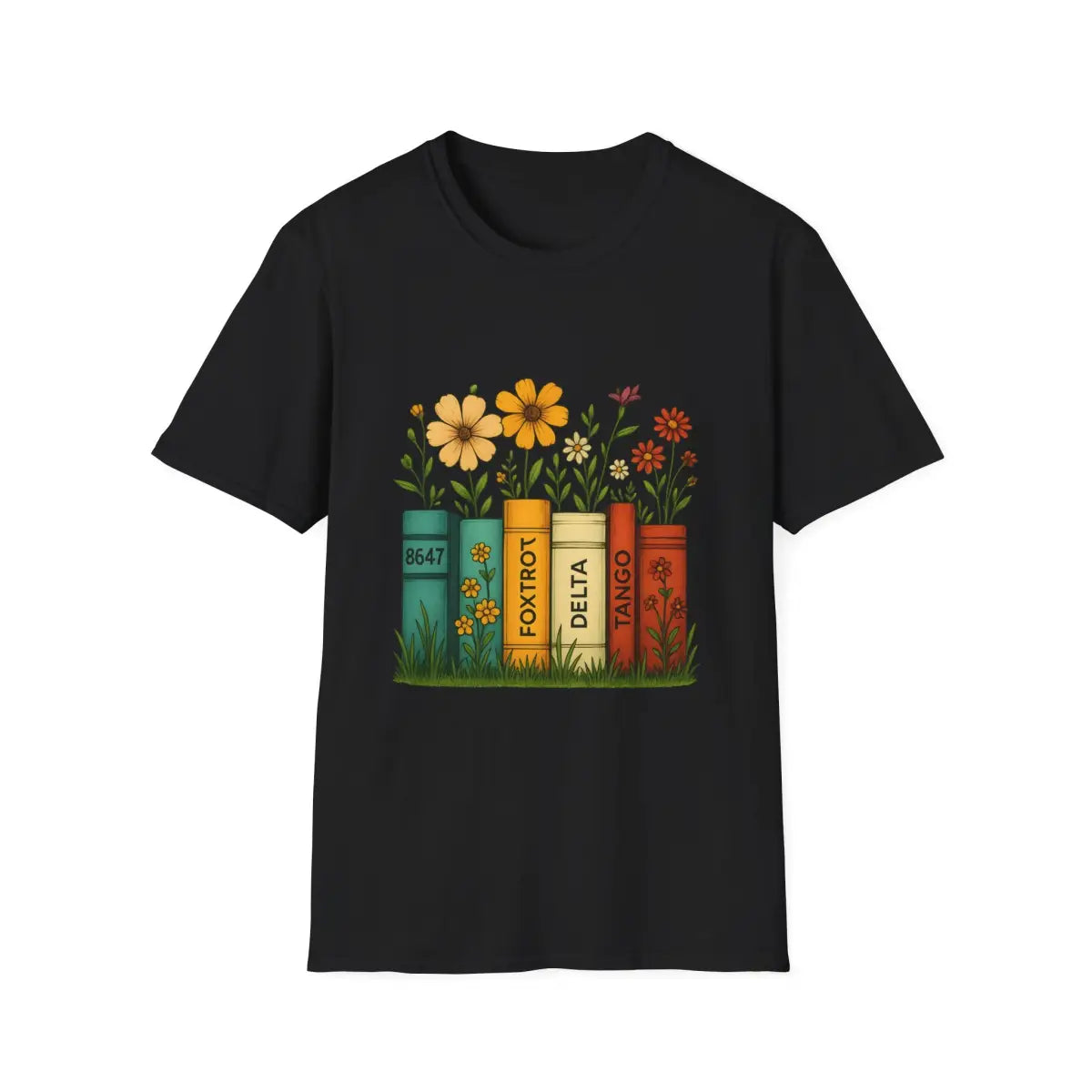Foxtrot Delta Tango - Books and Flowers - T-Shirt - Pilot gifts - WWII warbird t-shirt