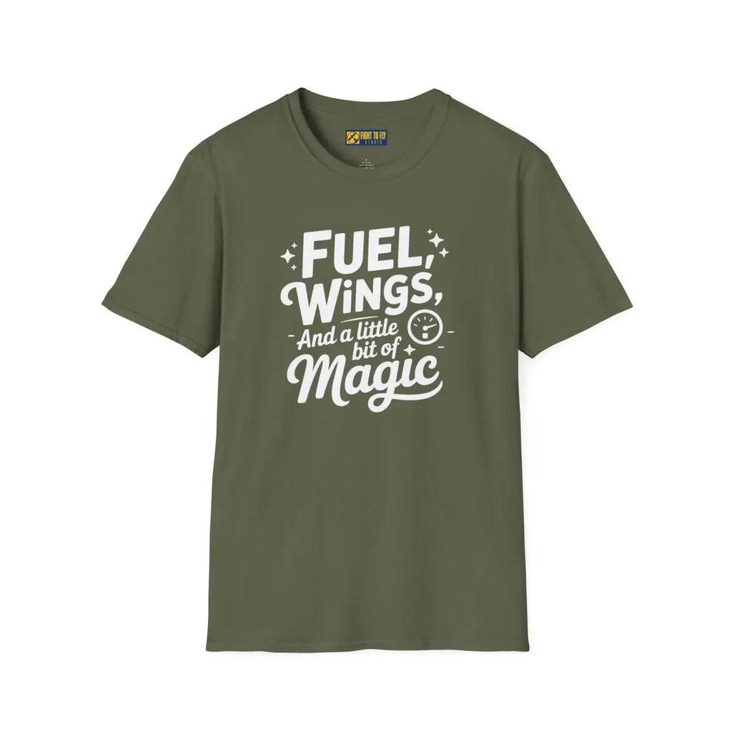 Fuel Wings and a Little Magic - T-Shirt - Pilot gifts - WWII warbird t-shirt