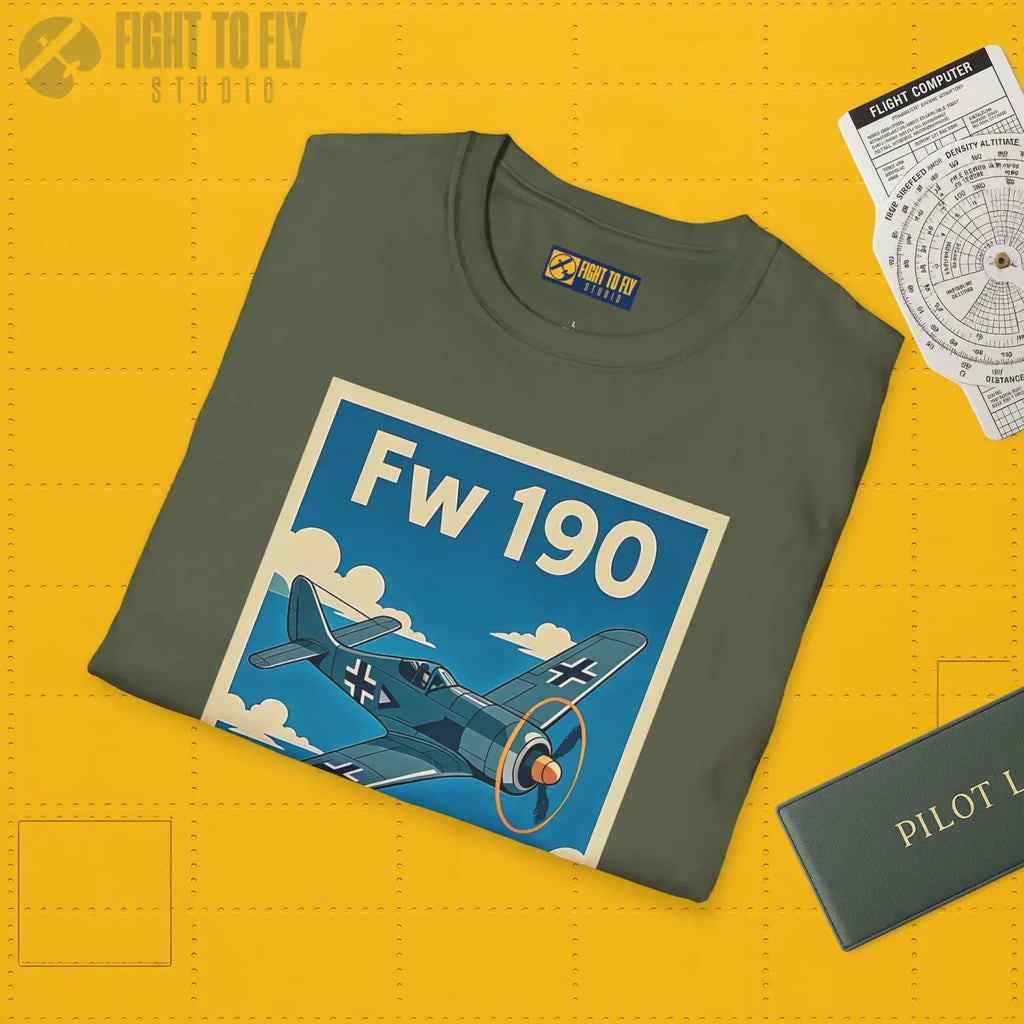 Fw 190 Premium Full Graphic T-Shirt - Pilot gifts - WWII warbird t-shirt