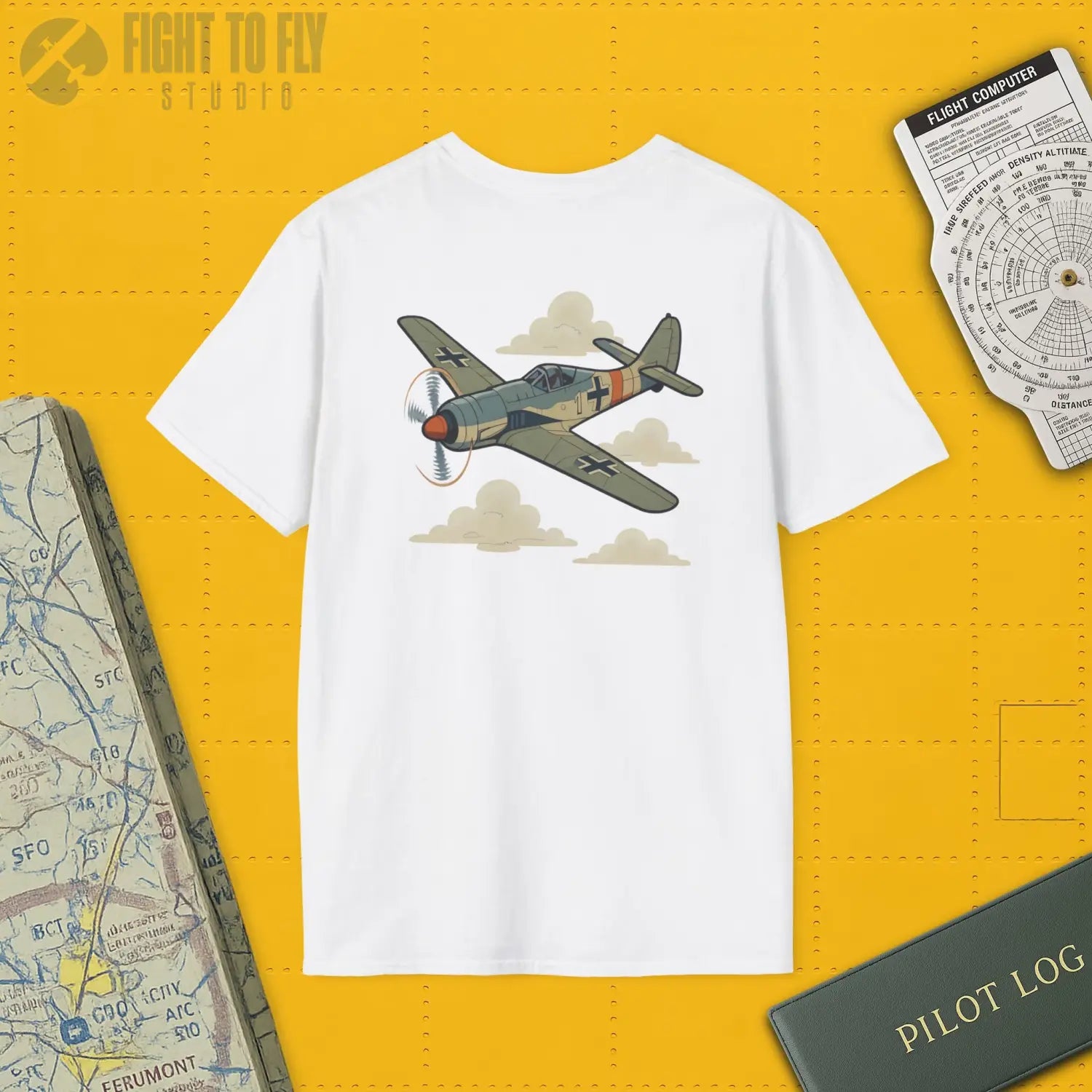 Fw 190 Premium Full Graphic T-Shirt - Pilot gifts - WWII warbird t-shirt