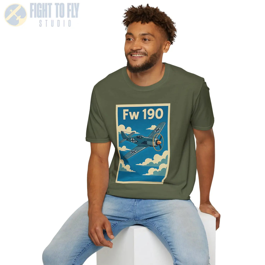 Fw 190 Premium Full Graphic T-Shirt - Pilot gifts - WWII warbird t-shirt
