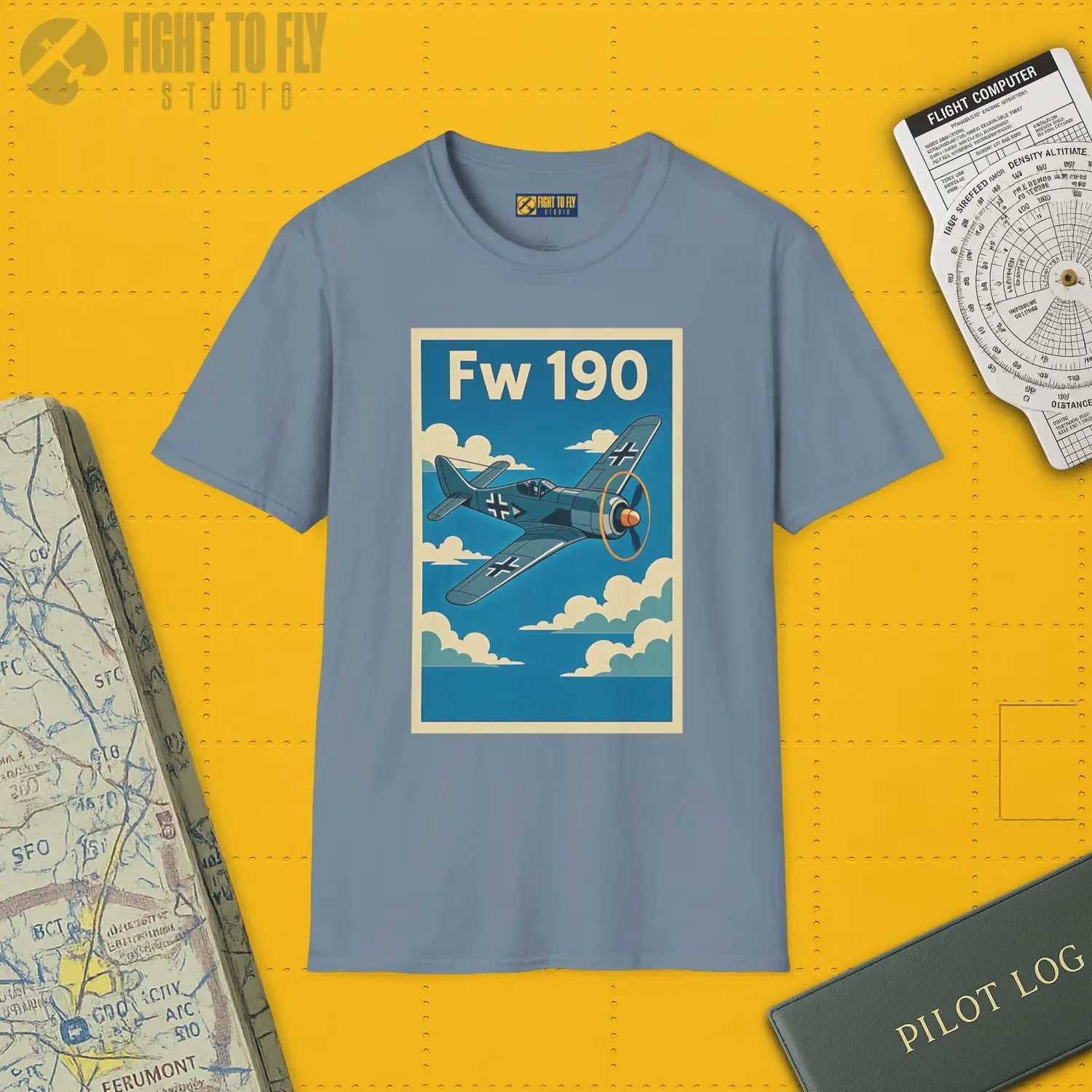 Fw 190 Premium Full Graphic T-Shirt - Pilot gifts - WWII warbird t-shirt