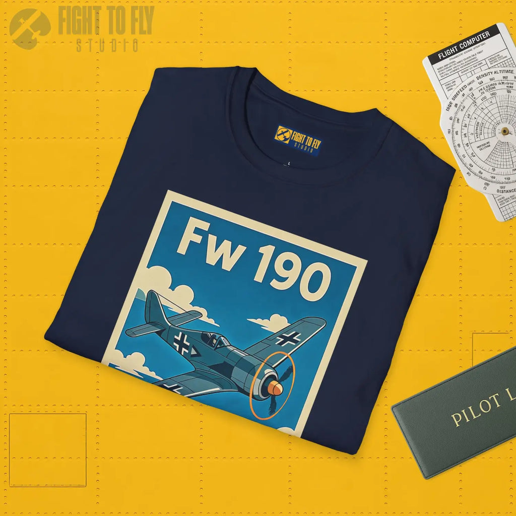 Fw 190 Premium Full Graphic T-Shirt - Pilot gifts - WWII warbird t-shirt