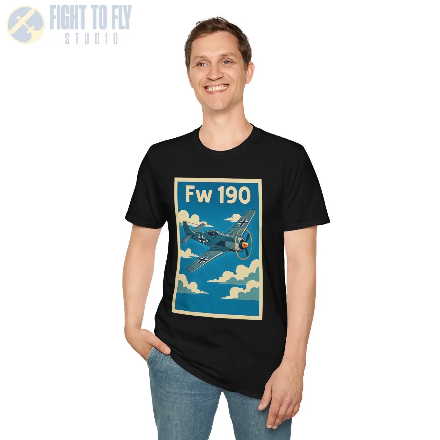 Fw 190 Premium Full Graphic T-Shirt - Pilot gifts - WWII warbird t-shirt