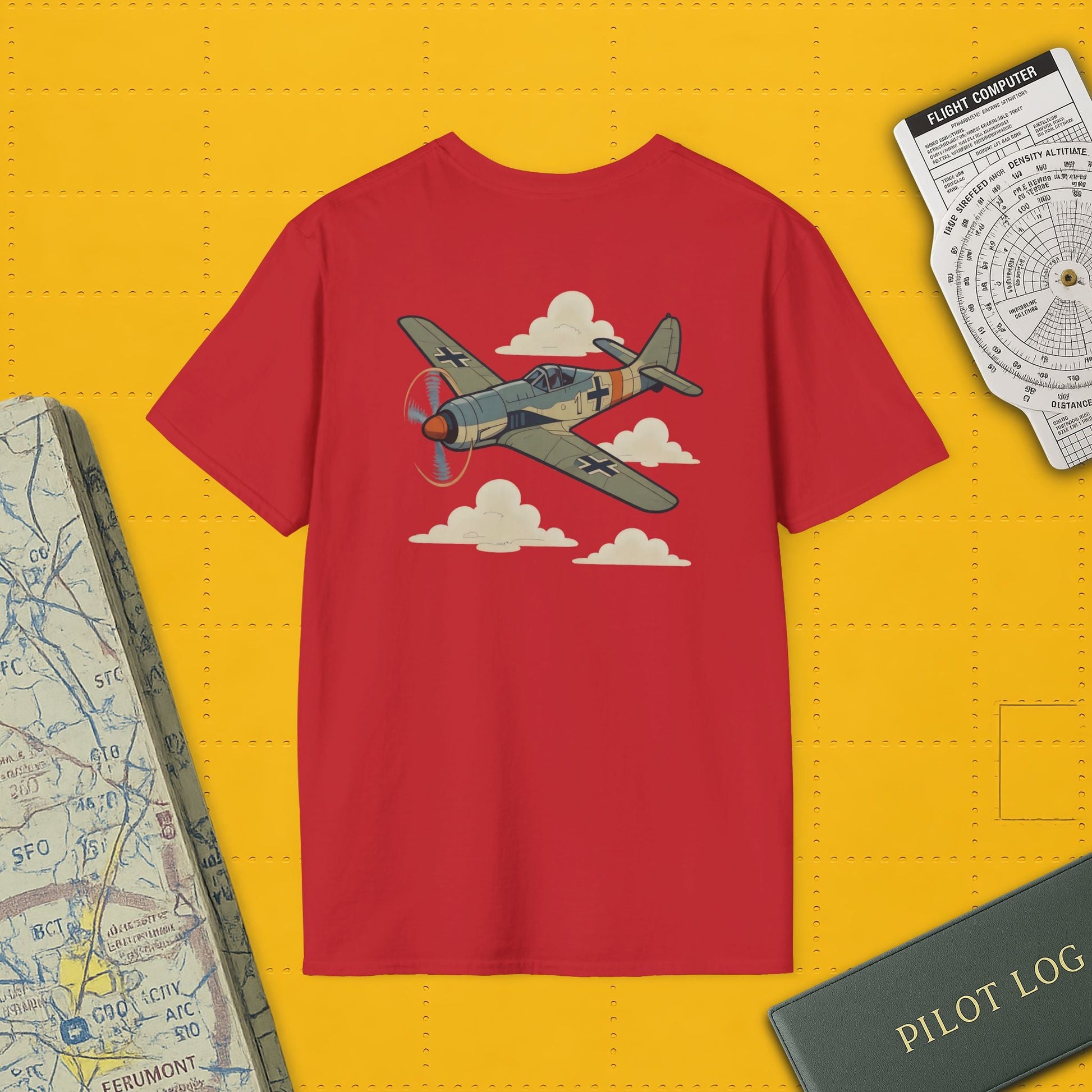 Fw 190 Premium T-Shirt – Focke-Wulf Fighter Full Graphic WWII Aviation Tee - Pilot gifts - warbird t-shirt