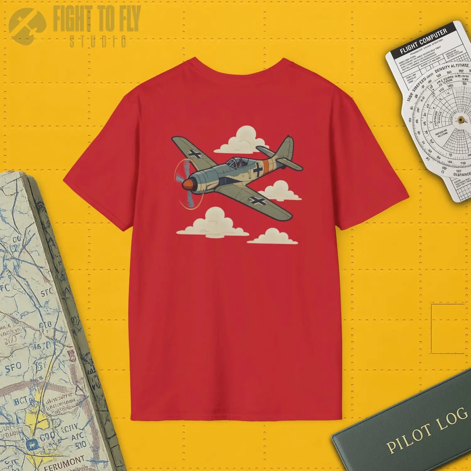 Fw 190 Premium Full Graphic T-Shirt - Pilot gifts - WWII warbird t-shirt