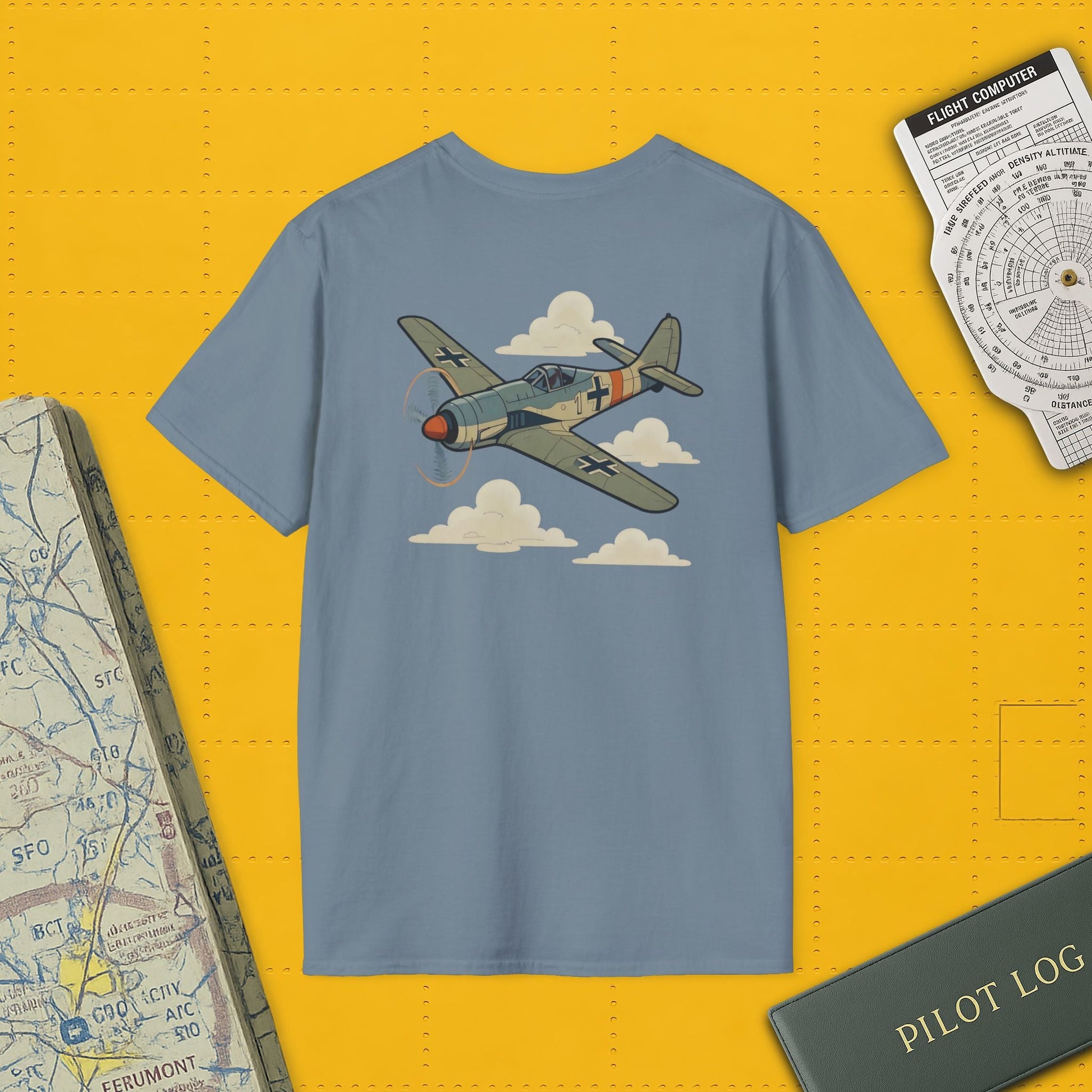 Fw 190 Premium T-Shirt – Focke-Wulf Fighter Full Graphic WWII Aviation Tee - Pilot gifts - warbird t-shirt