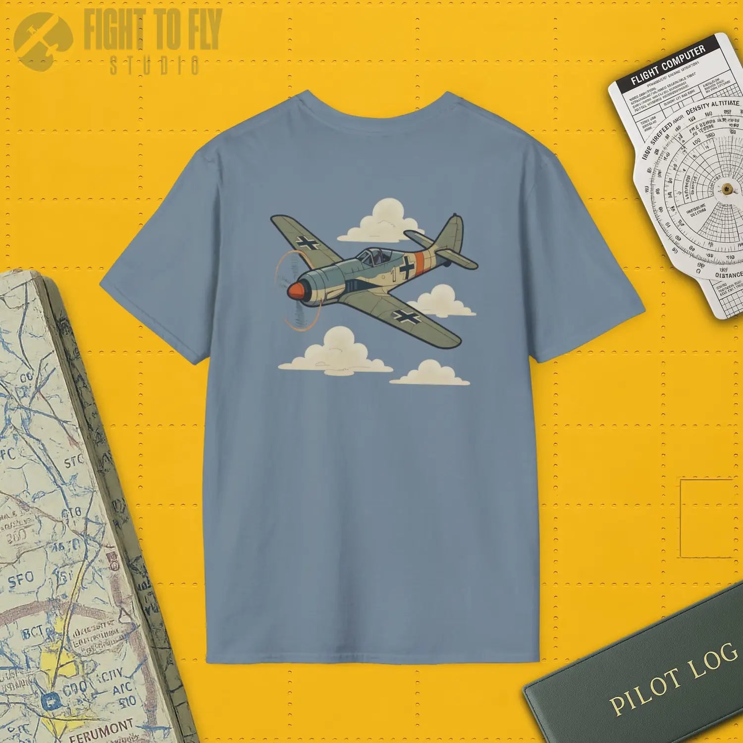 Fw 190 Premium Full Graphic T-Shirt - Pilot gifts - WWII warbird t-shirt