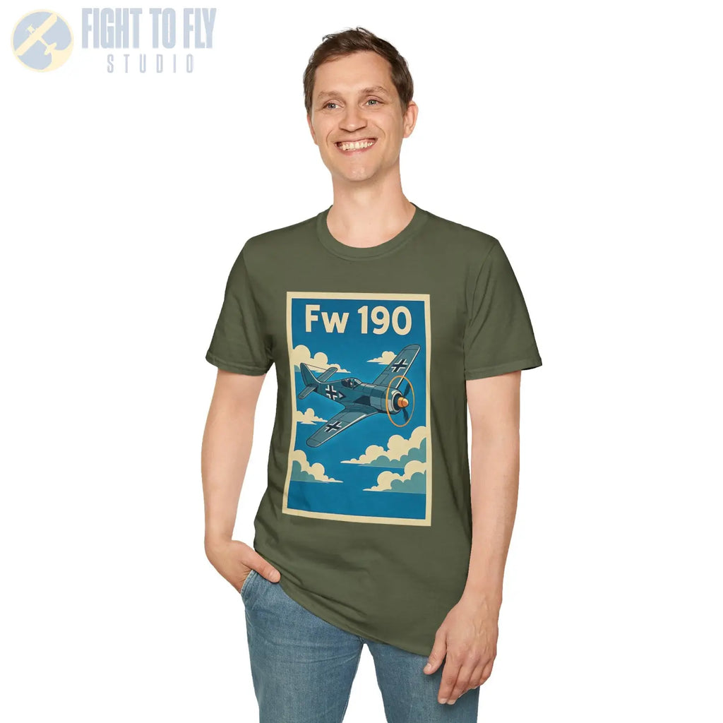 Fw 190 Premium Full Graphic T-Shirt - Pilot gifts - WWII warbird t-shirt