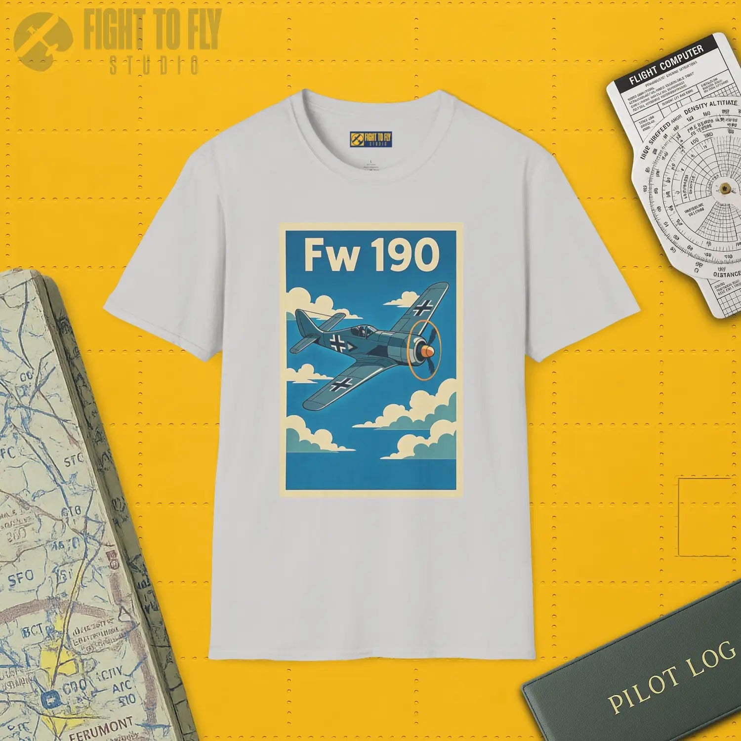 Fw 190 Premium Full Graphic T-Shirt - Pilot gifts - WWII warbird t-shirt