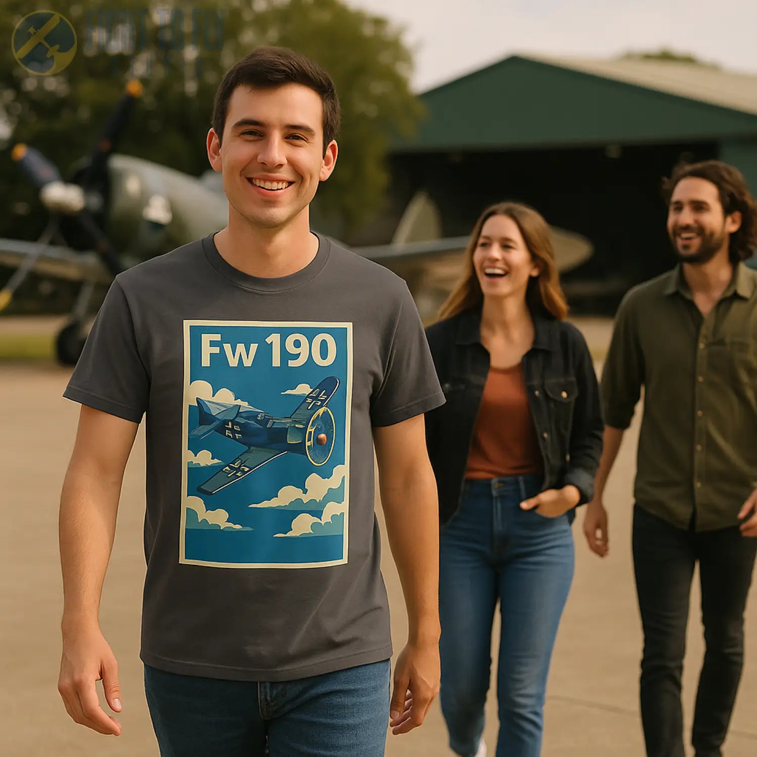 Fw 190 Premium Full Graphic T-Shirt - Pilot gifts - WWII warbird t-shirt