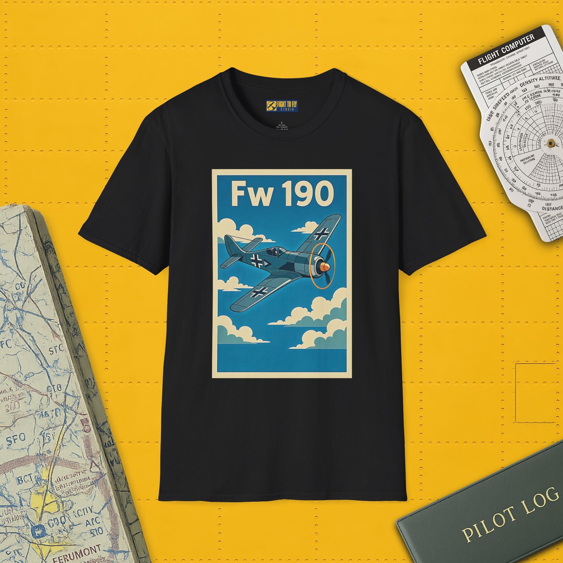 Fw 190 Premium T-Shirt – Focke-Wulf Fighter Full Graphic WWII Aviation Tee - Pilot gifts - warbird t-shirt