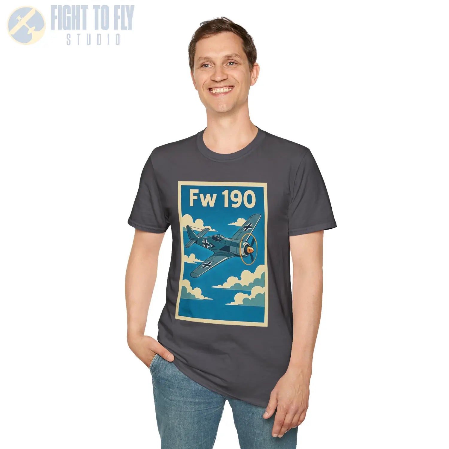 Fw 190 Premium Full Graphic T-Shirt - Pilot gifts - WWII warbird t-shirt