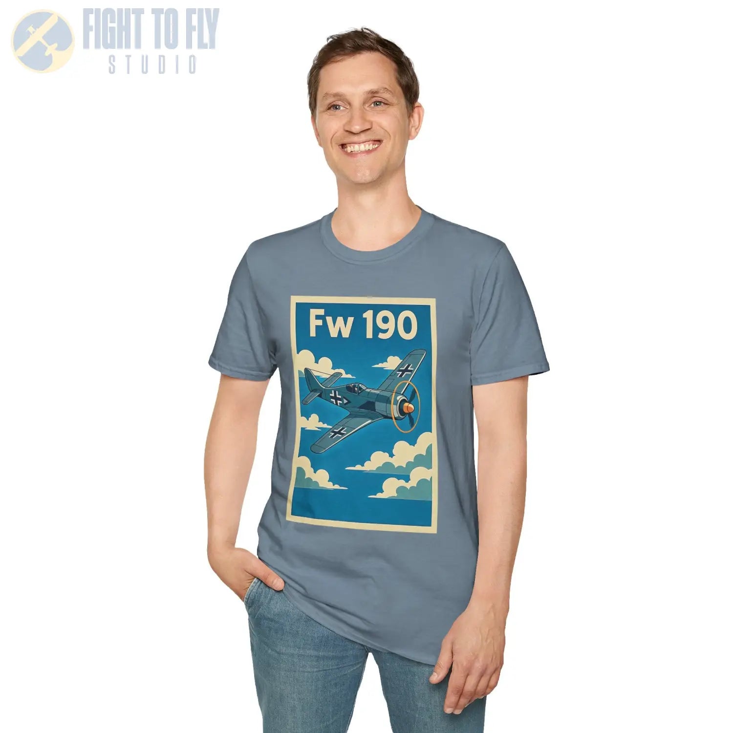 Fw 190 Premium Full Graphic T-Shirt - Pilot gifts - WWII warbird t-shirt