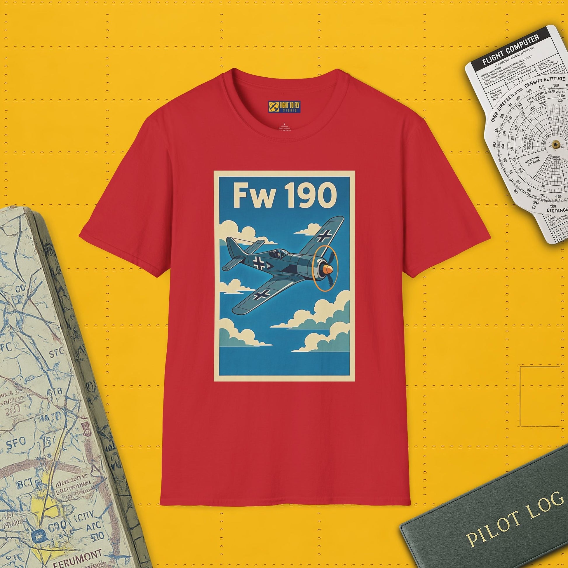 Fw 190 Premium T-Shirt – Focke-Wulf Fighter Full Graphic WWII Aviation Tee - Pilot gifts - warbird t-shirt
