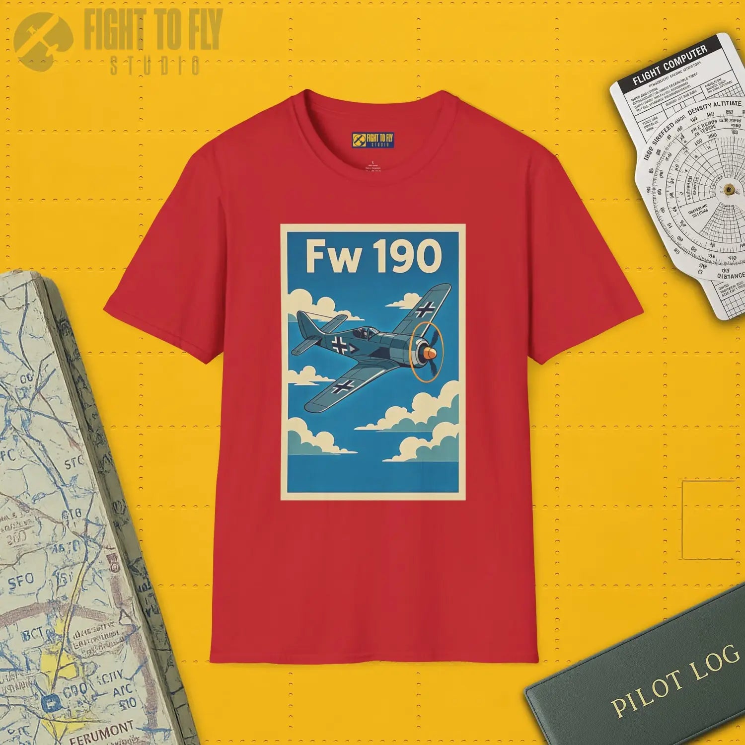 Fw 190 Premium Full Graphic T-Shirt - Pilot gifts - WWII warbird t-shirt