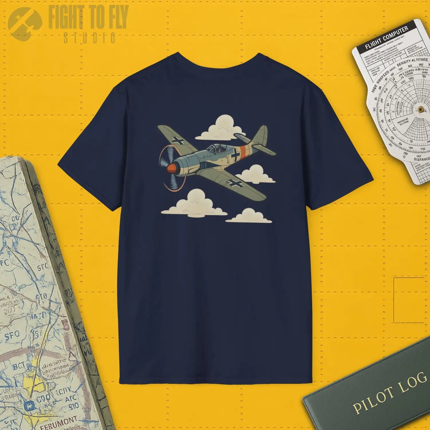 Fw 190 Premium Full Graphic T-Shirt - Pilot gifts - WWII warbird t-shirt