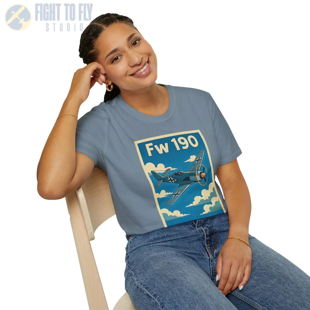 Fw 190 Premium Full Graphic T-Shirt - Pilot gifts - WWII warbird t-shirt