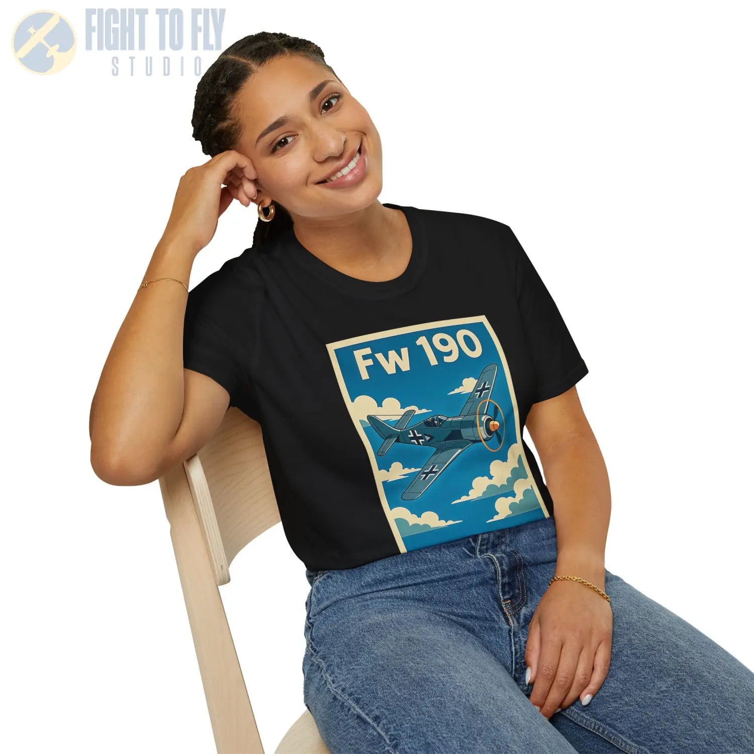 Fw 190 Premium Full Graphic T-Shirt - Pilot gifts - WWII warbird t-shirt
