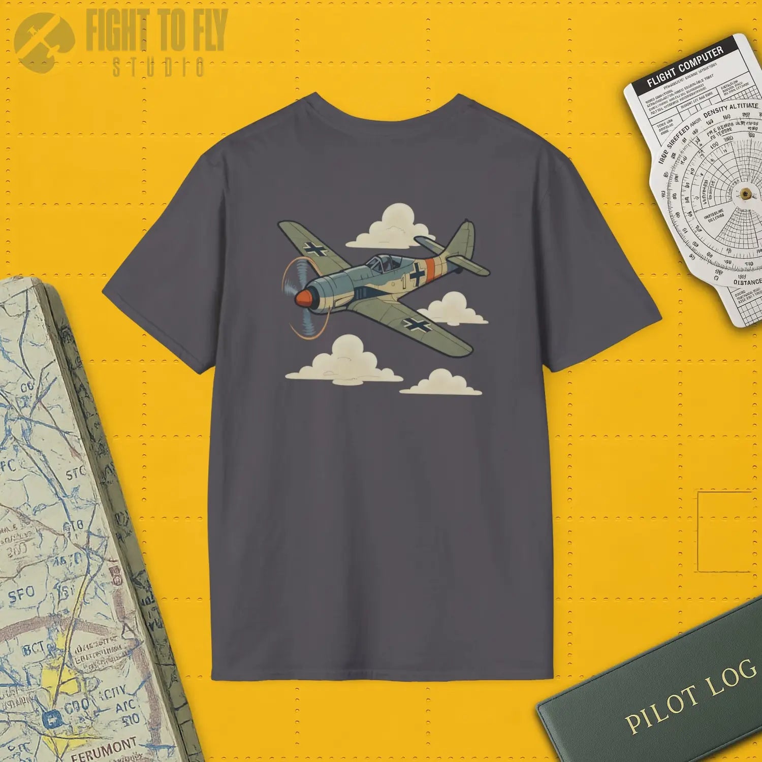 Fw 190 Premium Full Graphic T-Shirt - Pilot gifts - WWII warbird t-shirt