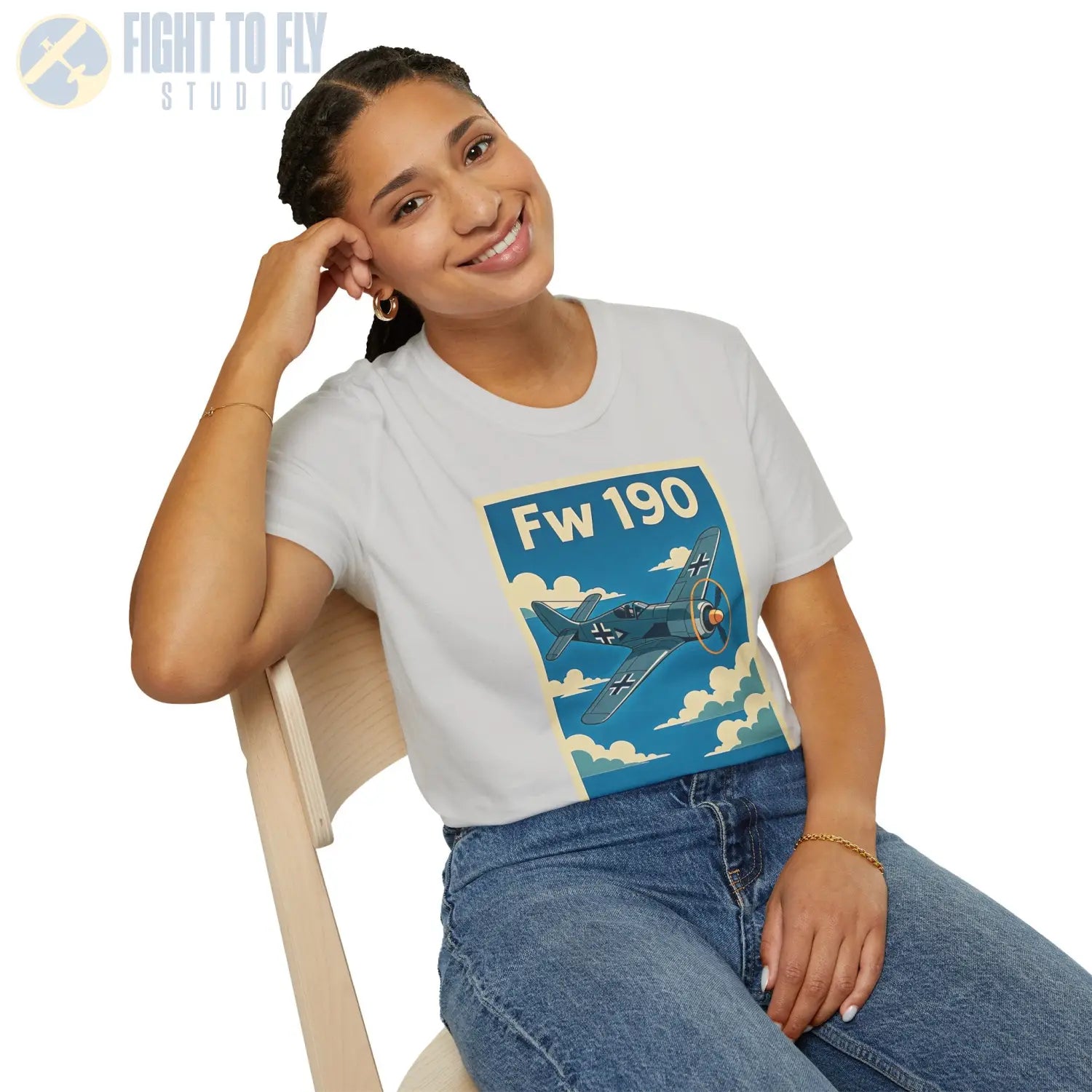 Fw 190 Premium Full Graphic T-Shirt - Pilot gifts - WWII warbird t-shirt
