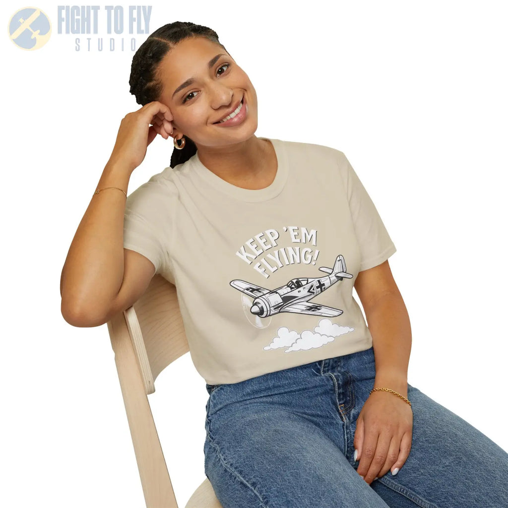 Fw 190 “Keep ’Em Flying!” - T-Shirt - Pilot gifts - WWII warbird t-shirt